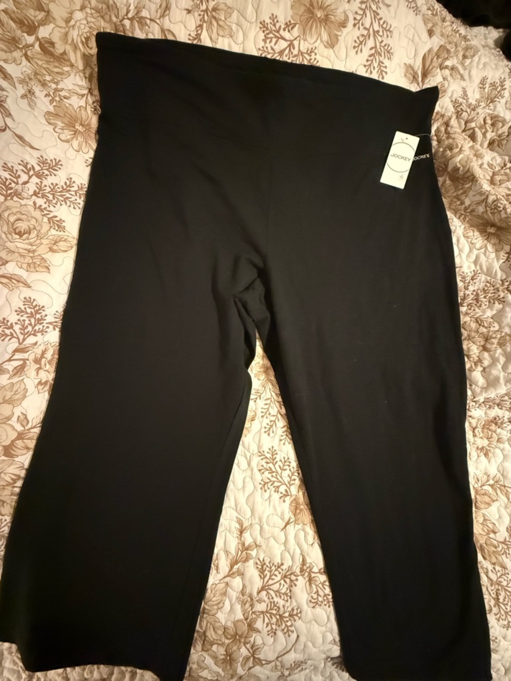 Jockey Black Cotton Blend Capri Pants